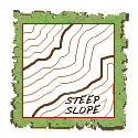 sslope steep slope on topo map