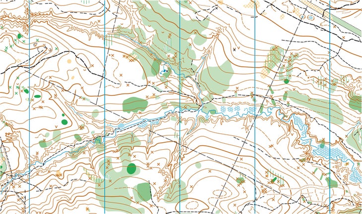 topographic map showing contour lines