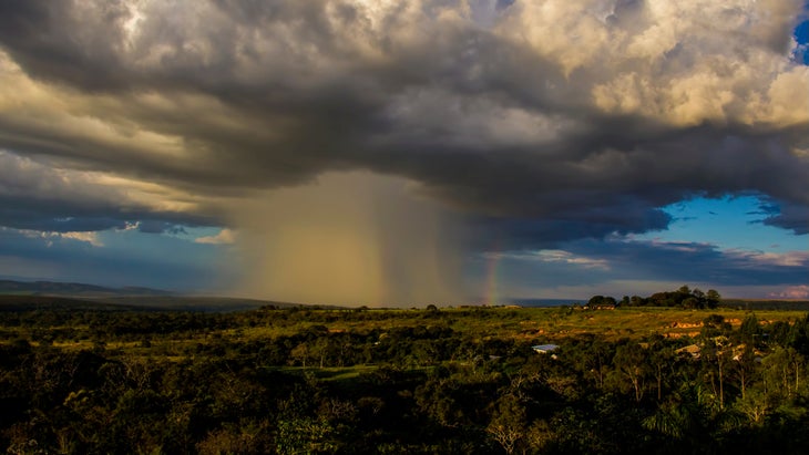 A microburst in Brazil. Microbursts can be harmless but often cause a lot of damage.