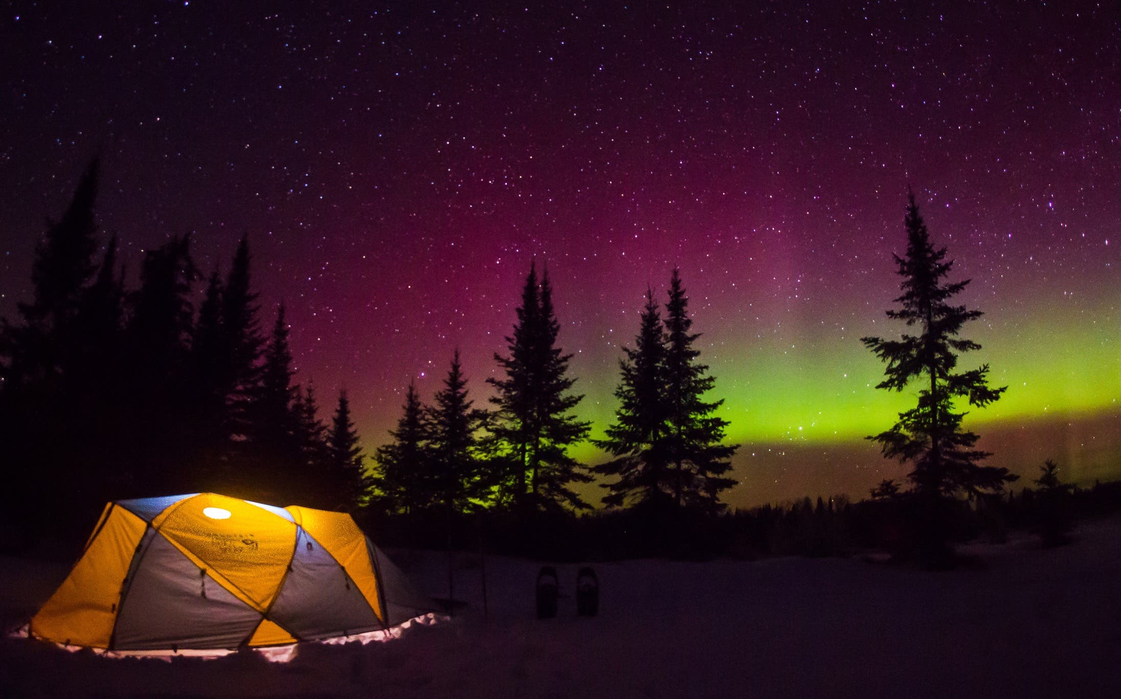 Camping is a great way to up your chances of seeing the Northern Lights. 