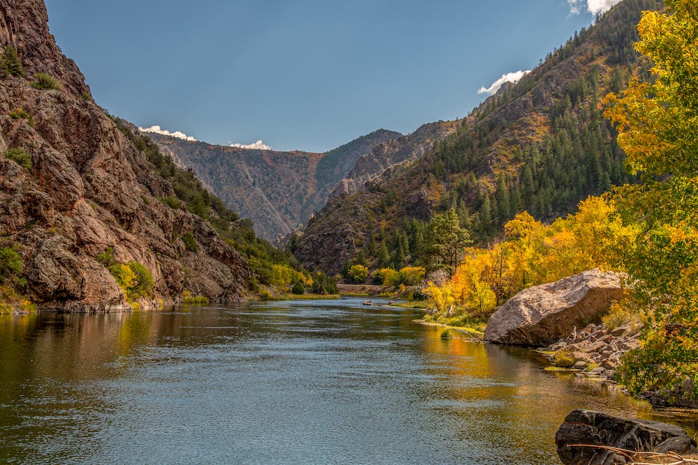 Colorado's Gunnison River as its entering the Black Canyon of the Gunnison amidst the colors of autumn.
