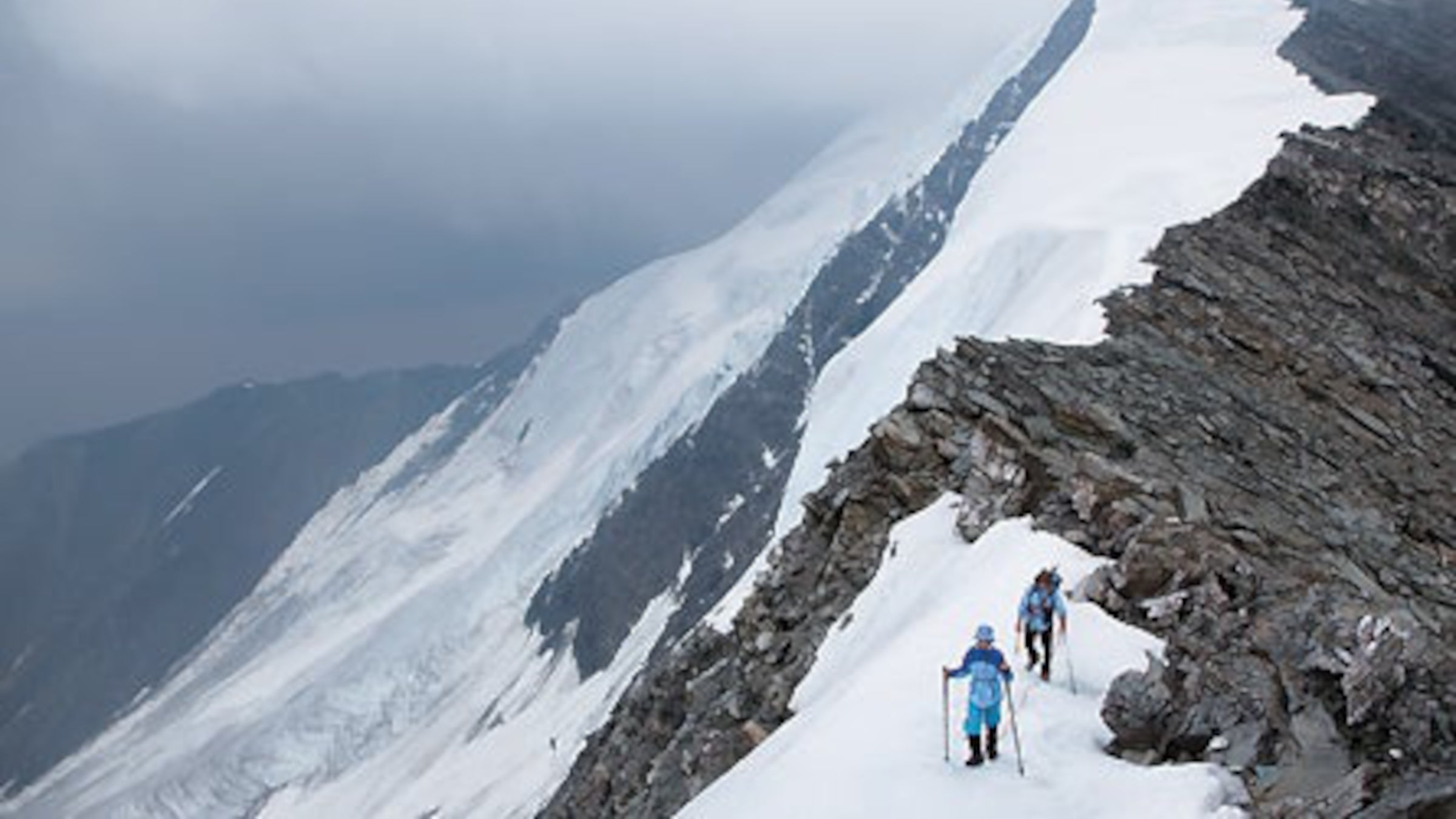 'The author's daughter leads the way on Summit Ridge.'