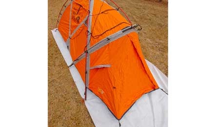 Groundsheet5 33003 Stake your tent enough to stretch the floor out fully. Slide the Tyvek underneath and spread it out flat. Note: Tyvek works best for rectangular…