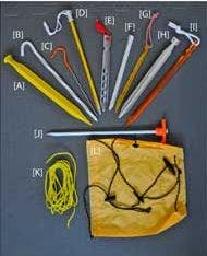 Guying your tent effectively starts with choosing the right anchors for the ground you'll pitch on. Several common stake and anchor types are shown…