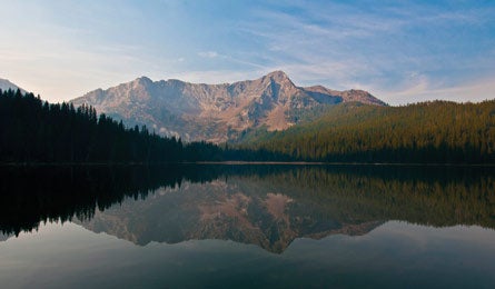 BP0813 HOWE JohnsonLk51 445x260.jpg 80781 East Pintler Peak reflects into Johnson Lake (Steve Howe)