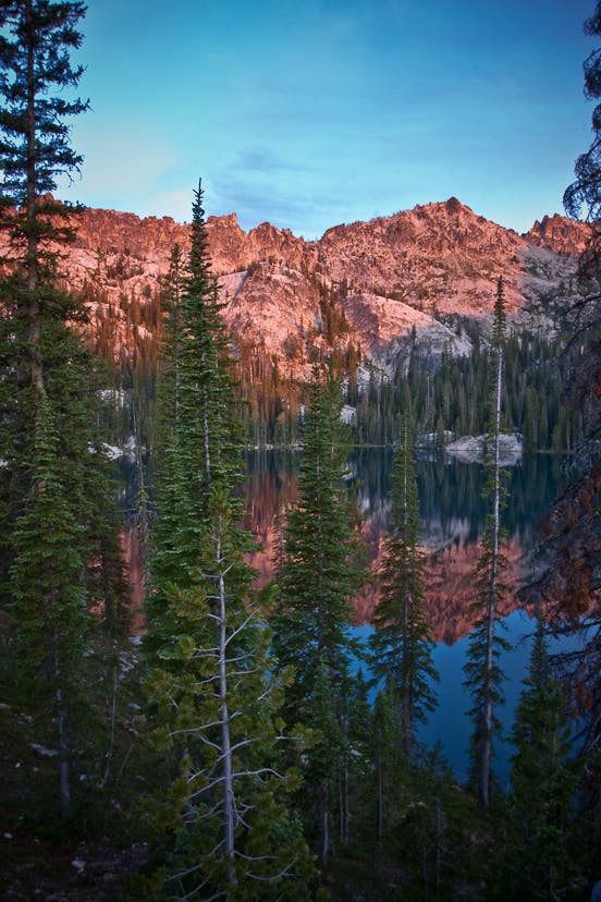 Alpenglow above Alpine Lake None