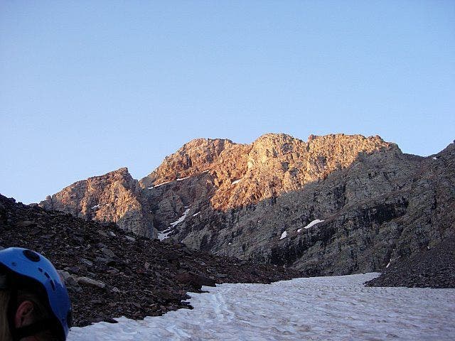 Ascending the snowfield None
