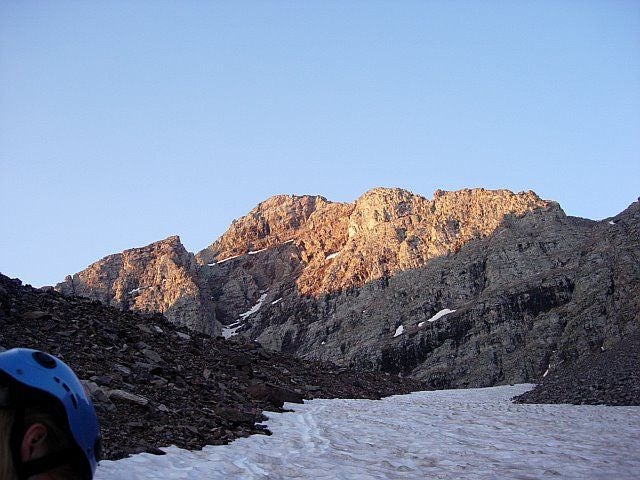 Ascending the snowfield None