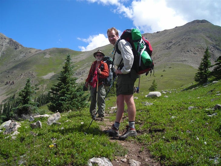 Ascending to Lake Ann Pass None