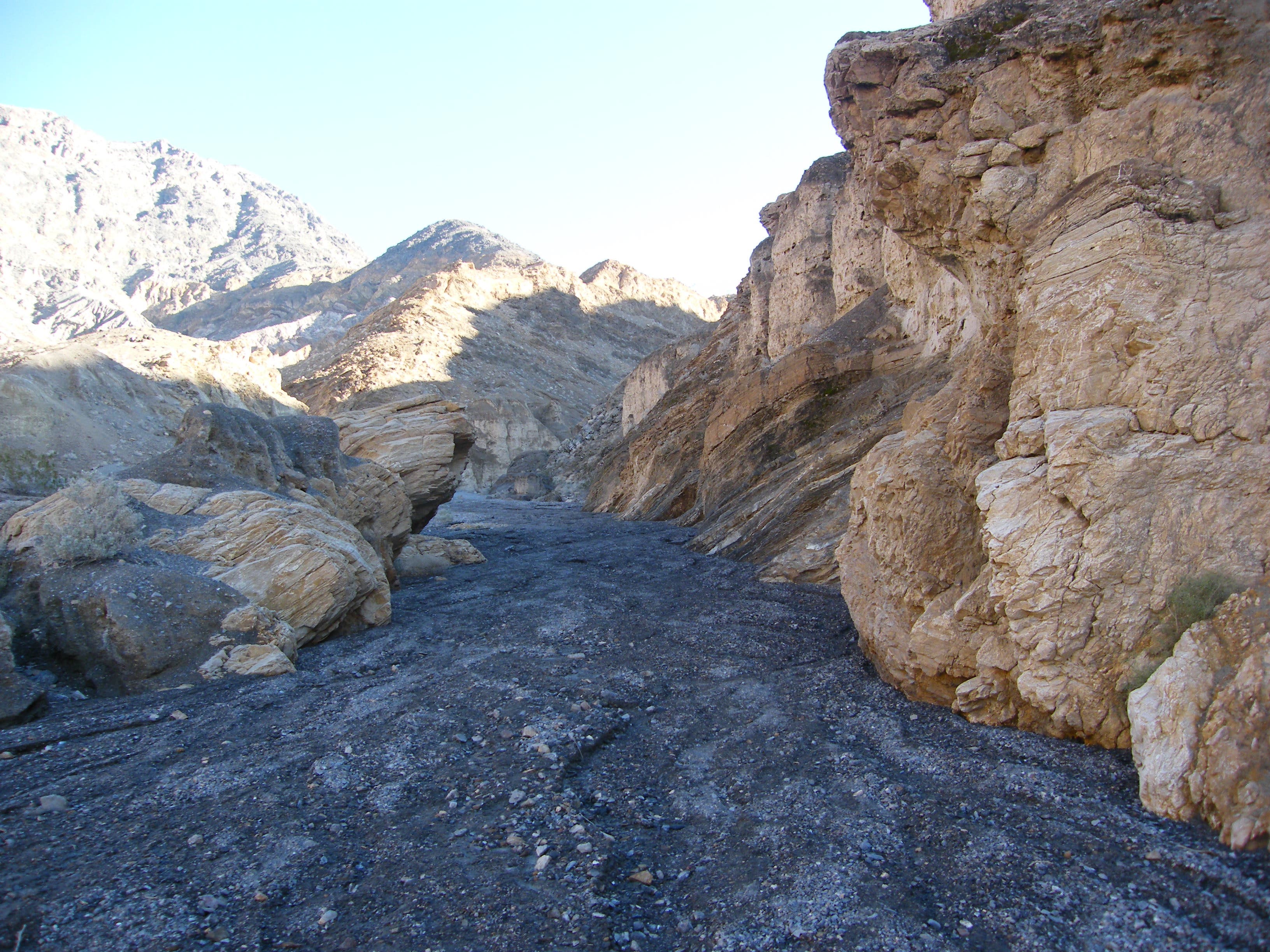 Boulders in the wash. None