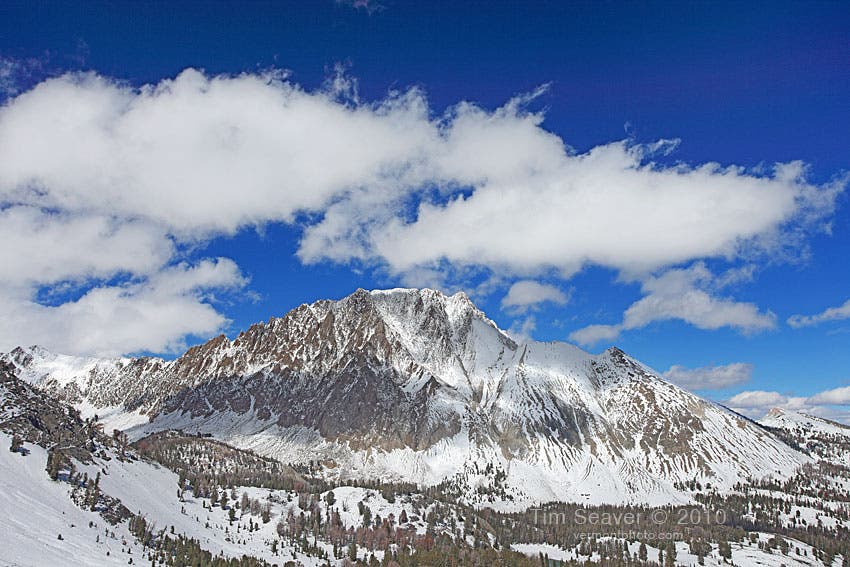 The 11,815-foot Castle Peak towers above everything in the White Cloud mountains. 