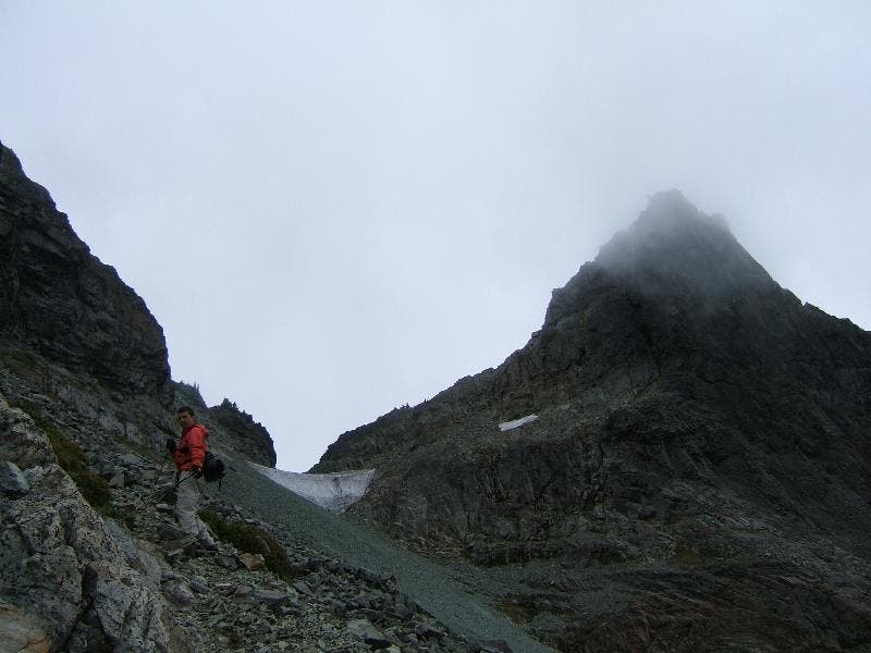 Climbing toward Unicorn Glacier None