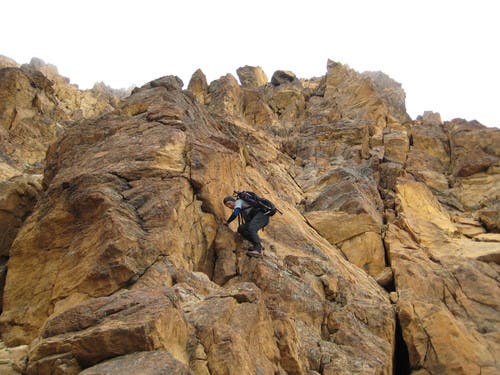 Descending the southeast ridge None