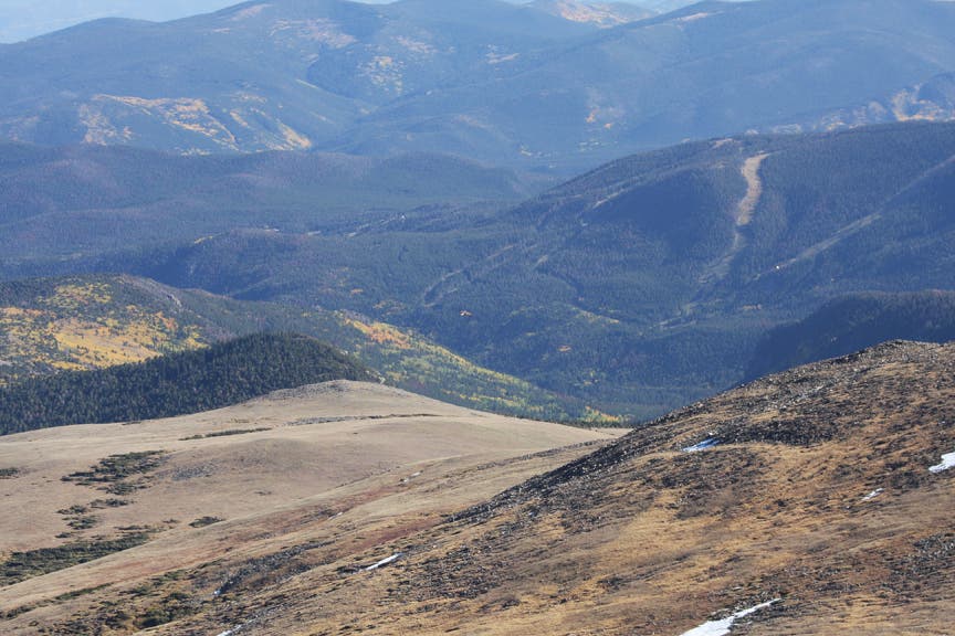 Eagle soaring past the saddle None