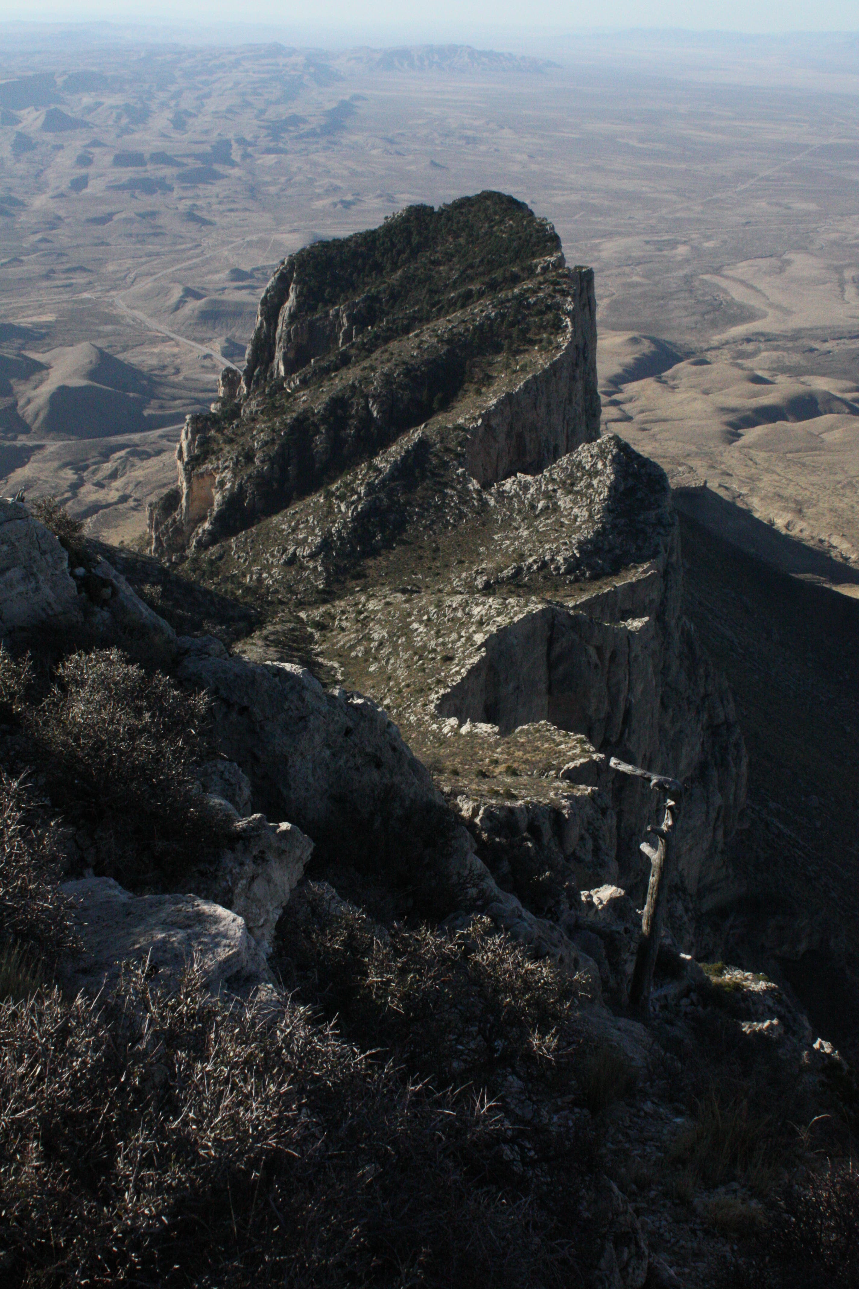 El Capitan summit from the Guadalupe Peak Trail The rocky summit of El Capitan.
