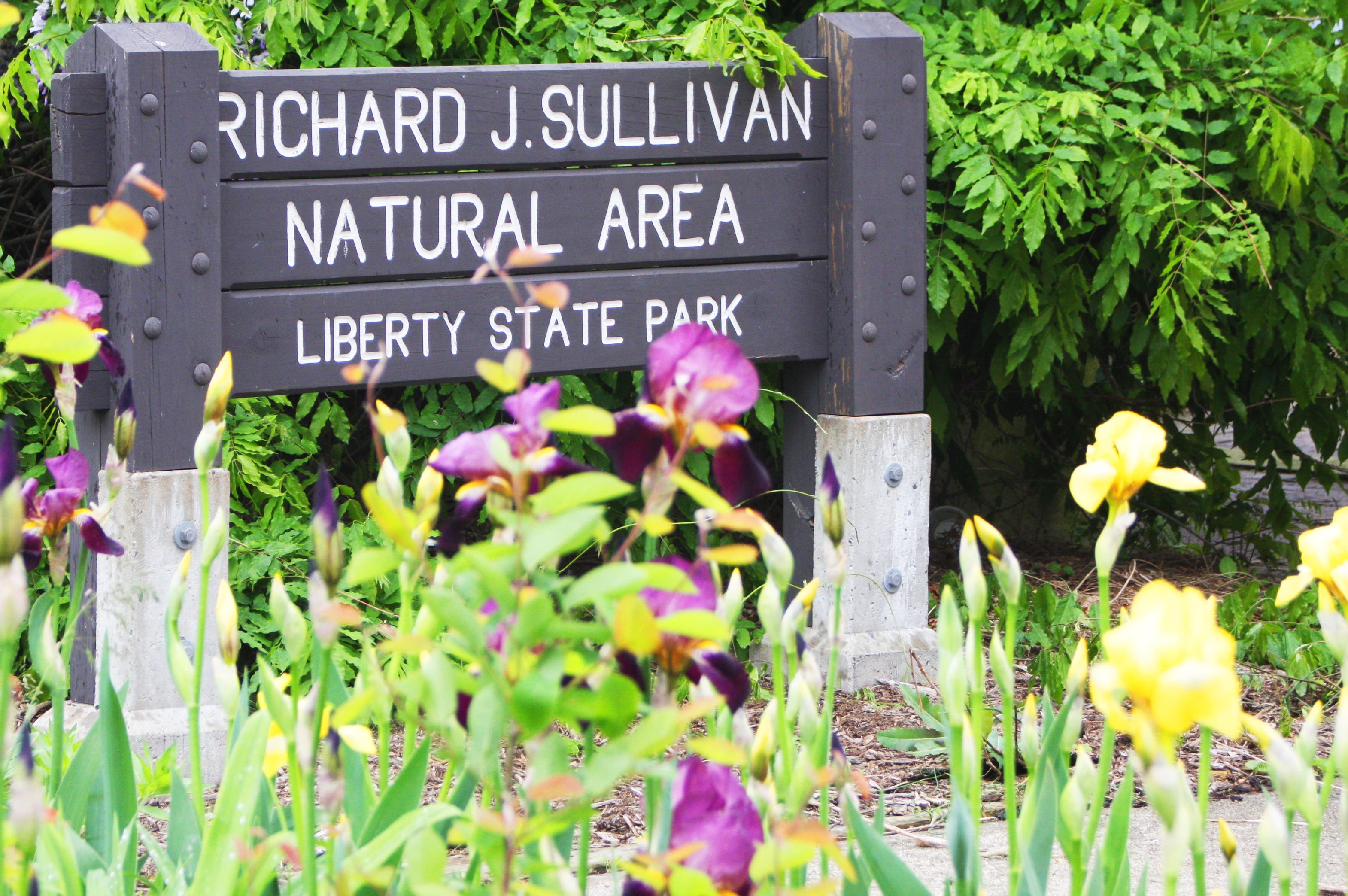 Entrance to designated natural area Liberty State Park: Entrance to the Richard J. Sullivan Natural Area