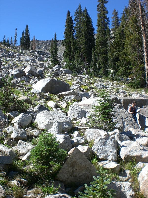 Follow Cairns Through Boulders None