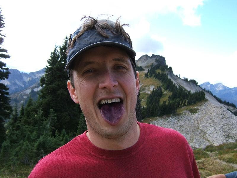 Huckleberry-stained tongue None