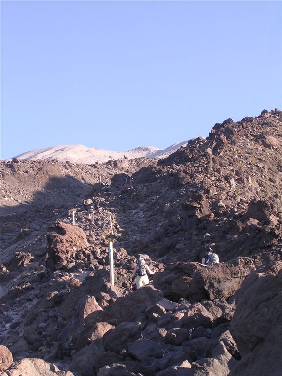 Initial climb on the spine of Monitor Ridge None