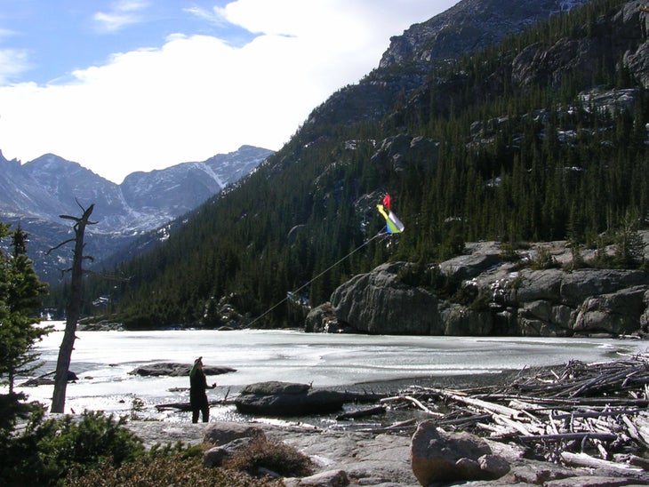 Kite flying at Mills Lake None