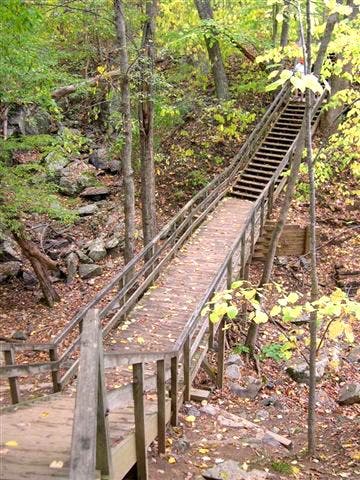 Large Wooden Footbridge None