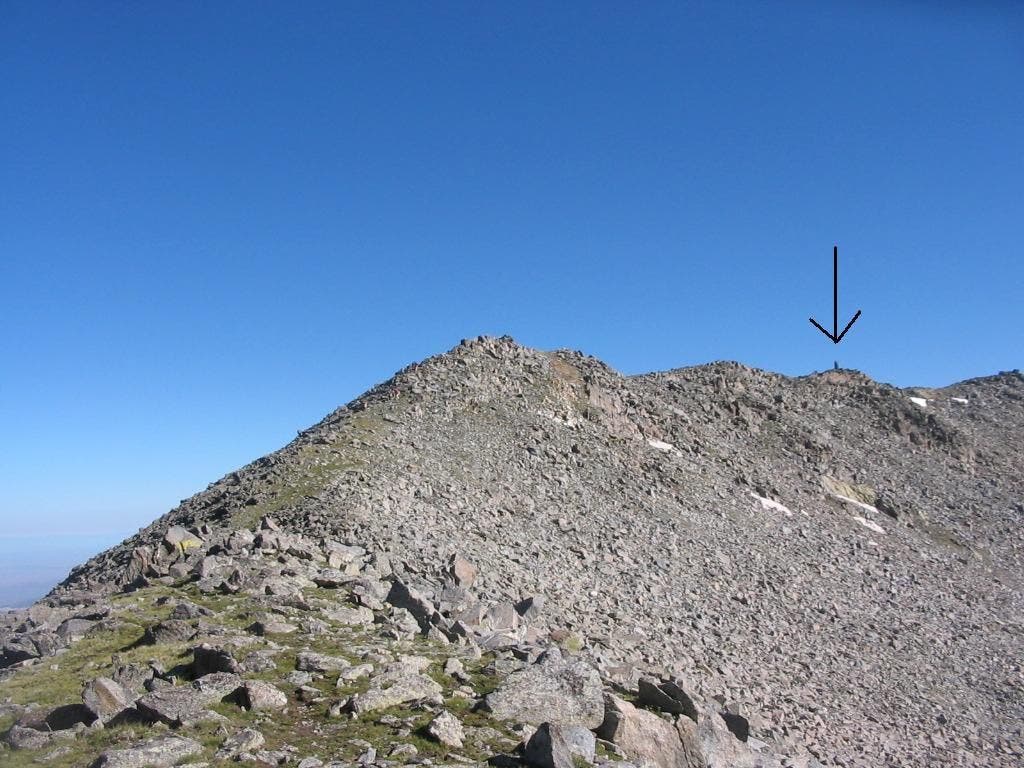 Looking back at the large cairn None