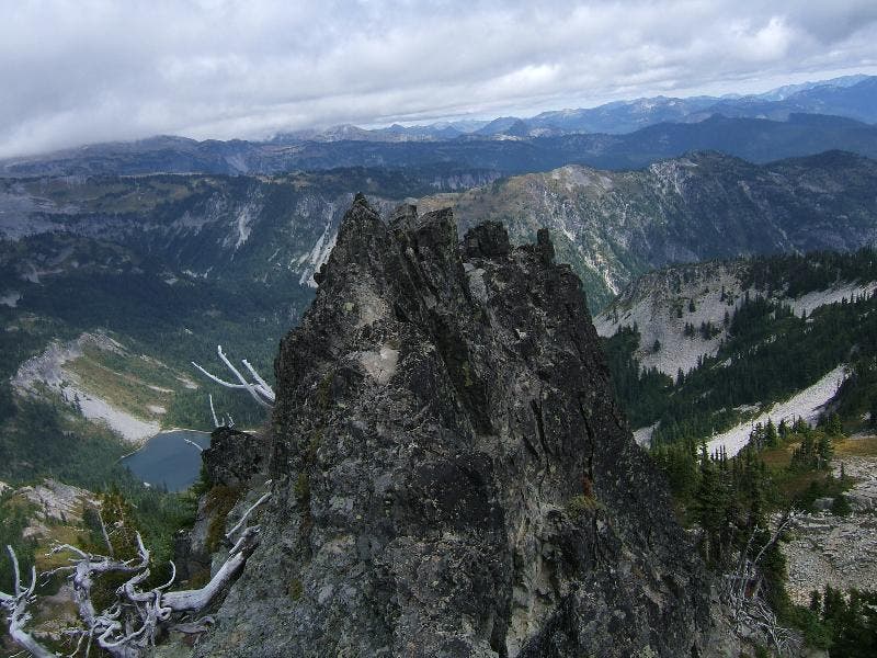 Looking down towards Reflection Lakes None