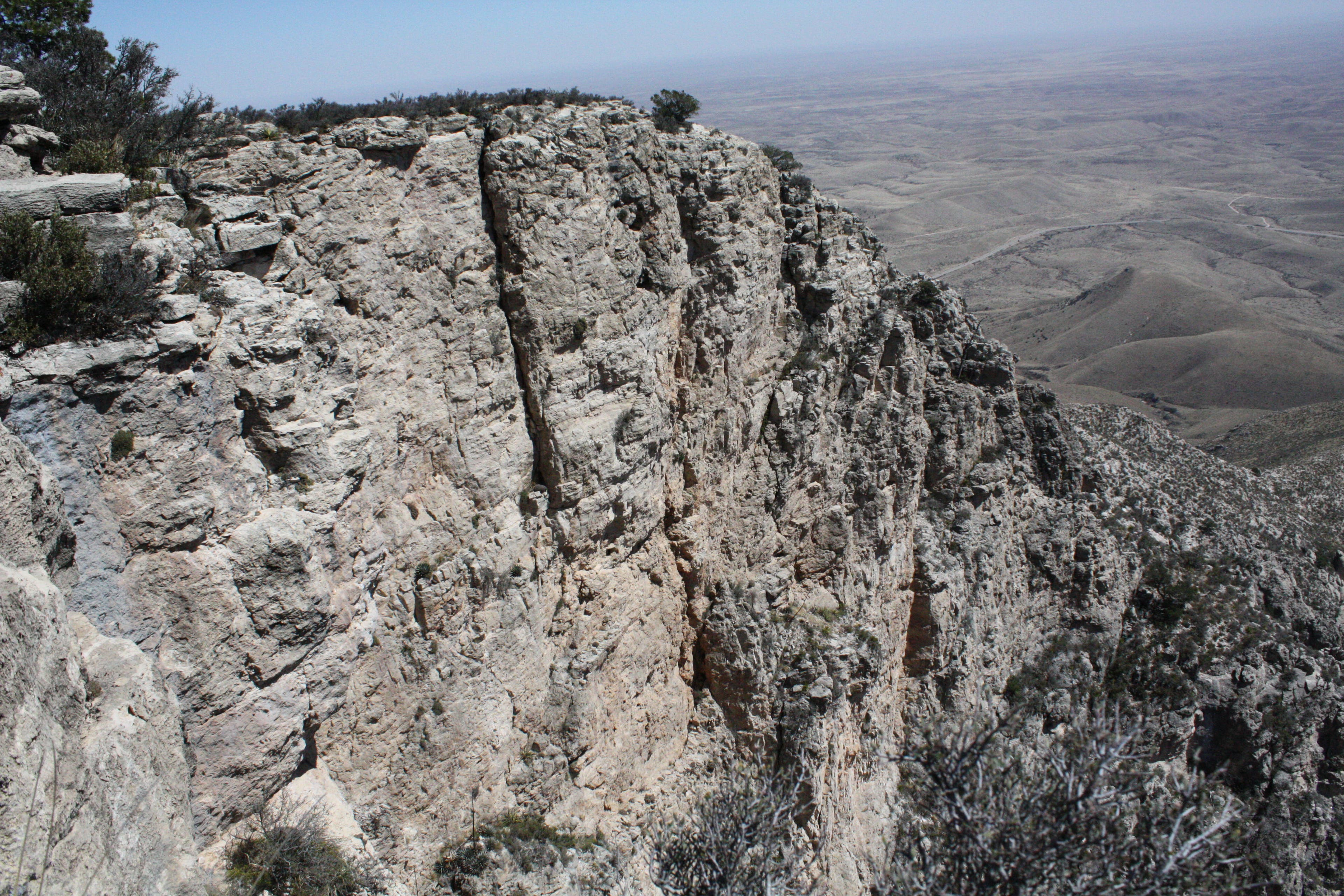 Mountain and desert views from the Guadalupe Peak Trail. 