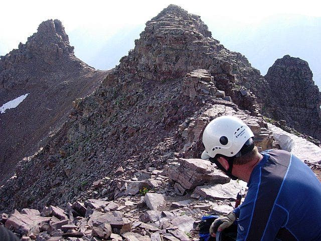 Narrow, rocky ridge None