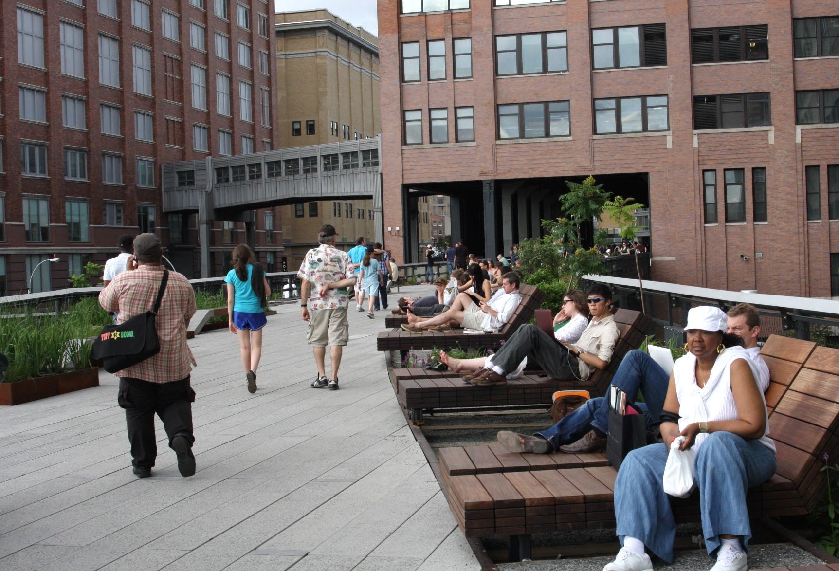Passing under the second building None