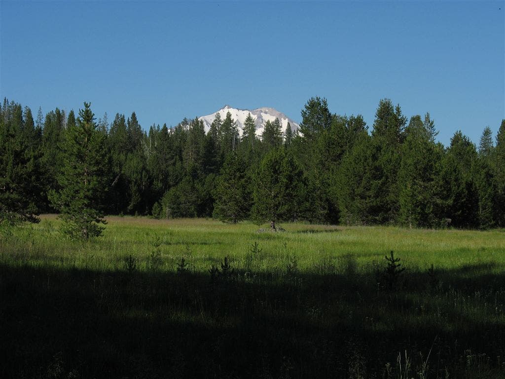 Peak over meadow None