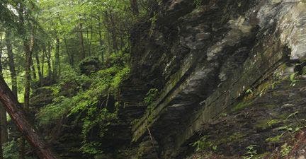 Rock formations at second waterfall None