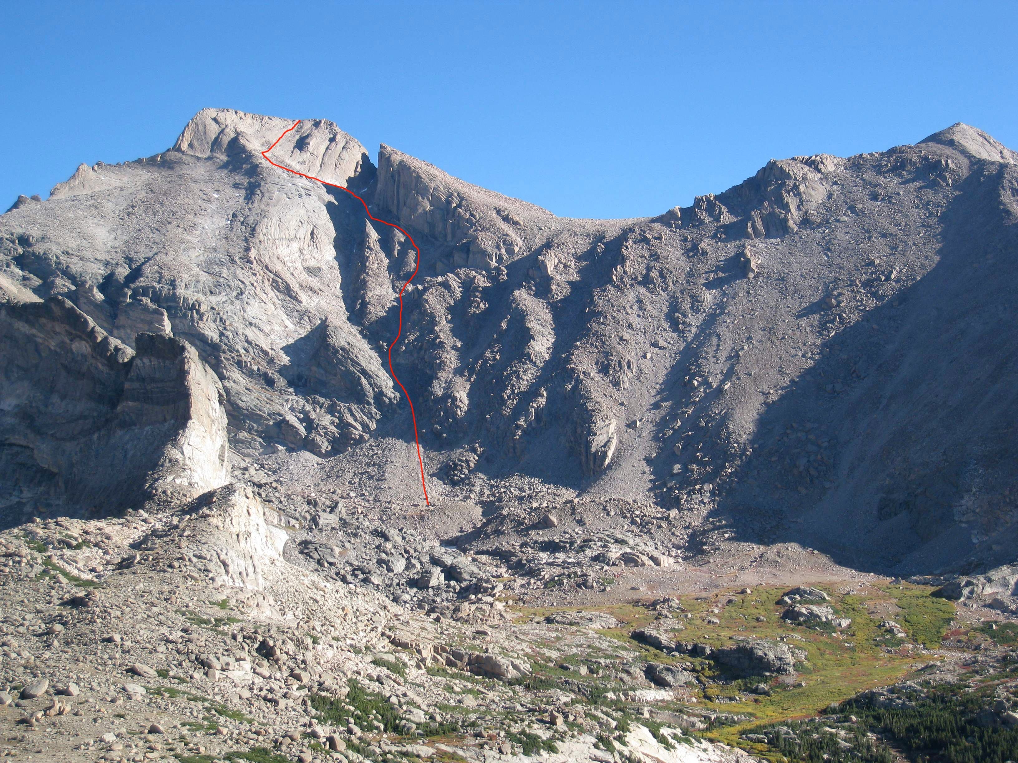 Route up Longs Peak via Keplingers Couloir None
