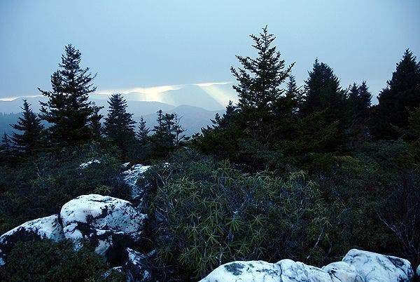 Hiking Shining Rock near Asheville, NC