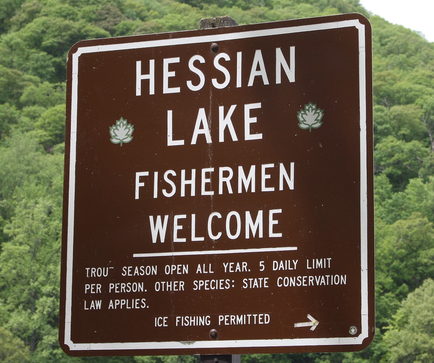 Sign for Hessian Lake None