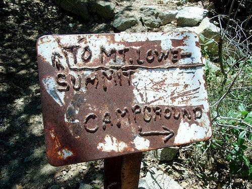 Sign to Mt. Lowe None