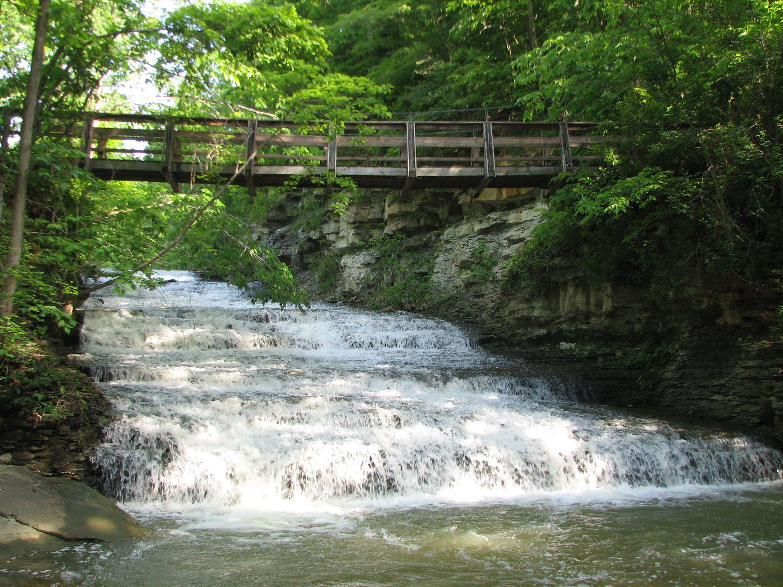 Spillway and Swinging Bridge None