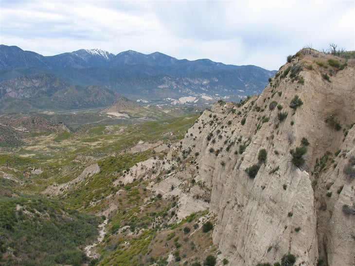 Steep cliffs None