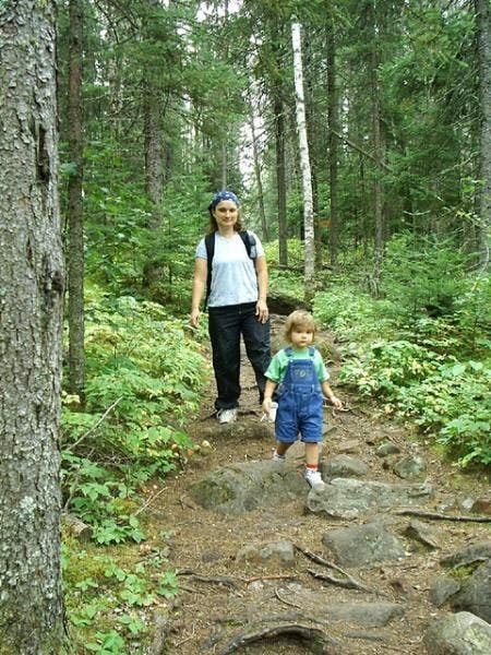 Stepping Over Rocky Path None