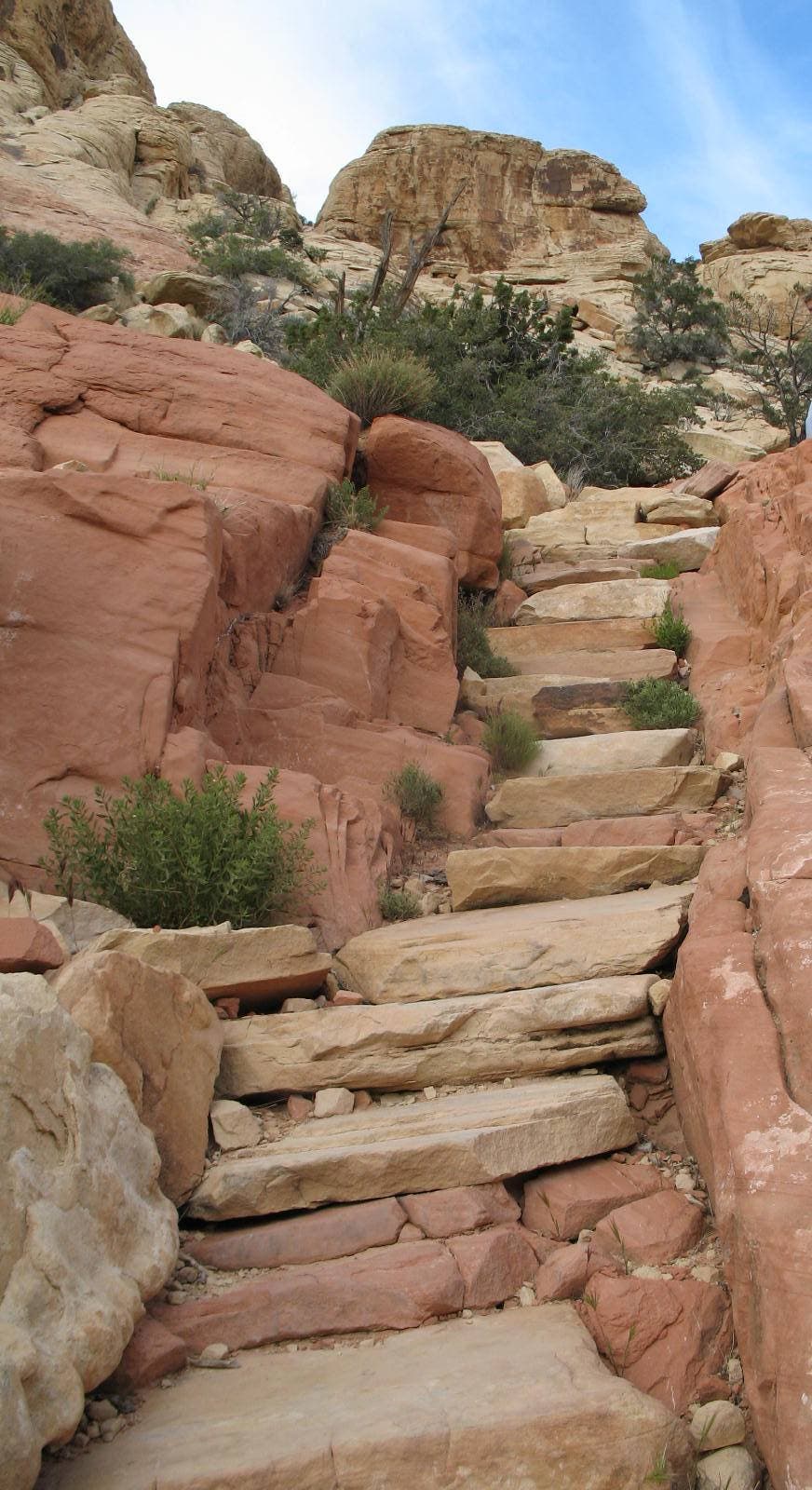 Stone Stairs Cut Into Rocks None