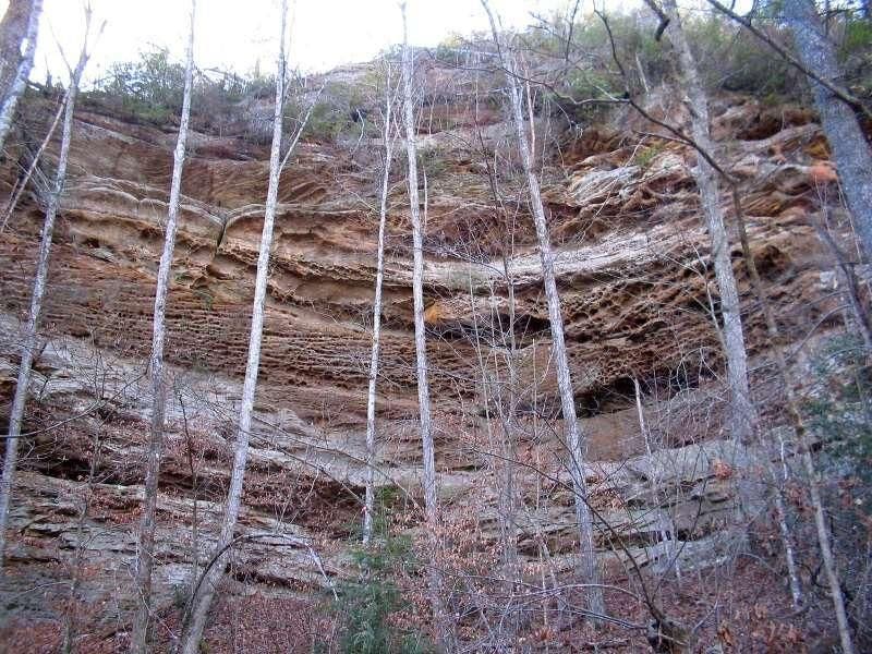 Striking patterns on sandstone None