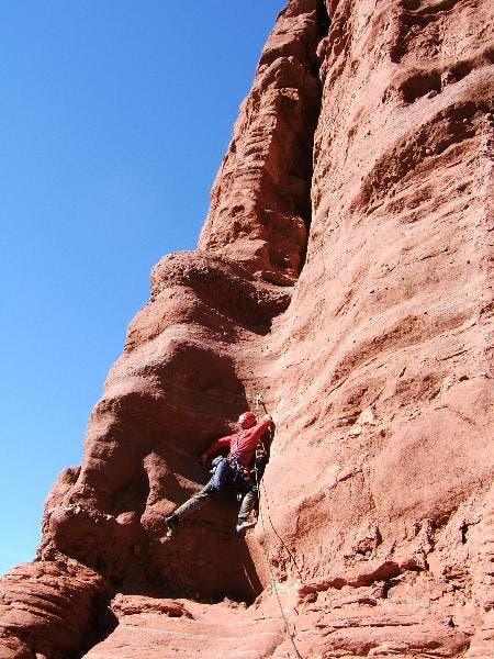 The crux John attacks the 5.11 crux in the first pitch. You have to make two friction moves in a concave overhang to reach small, pebble-like holds just above…