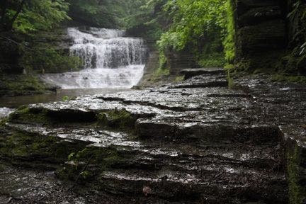 The Gorge Trail gets really wet near the second waterfall None