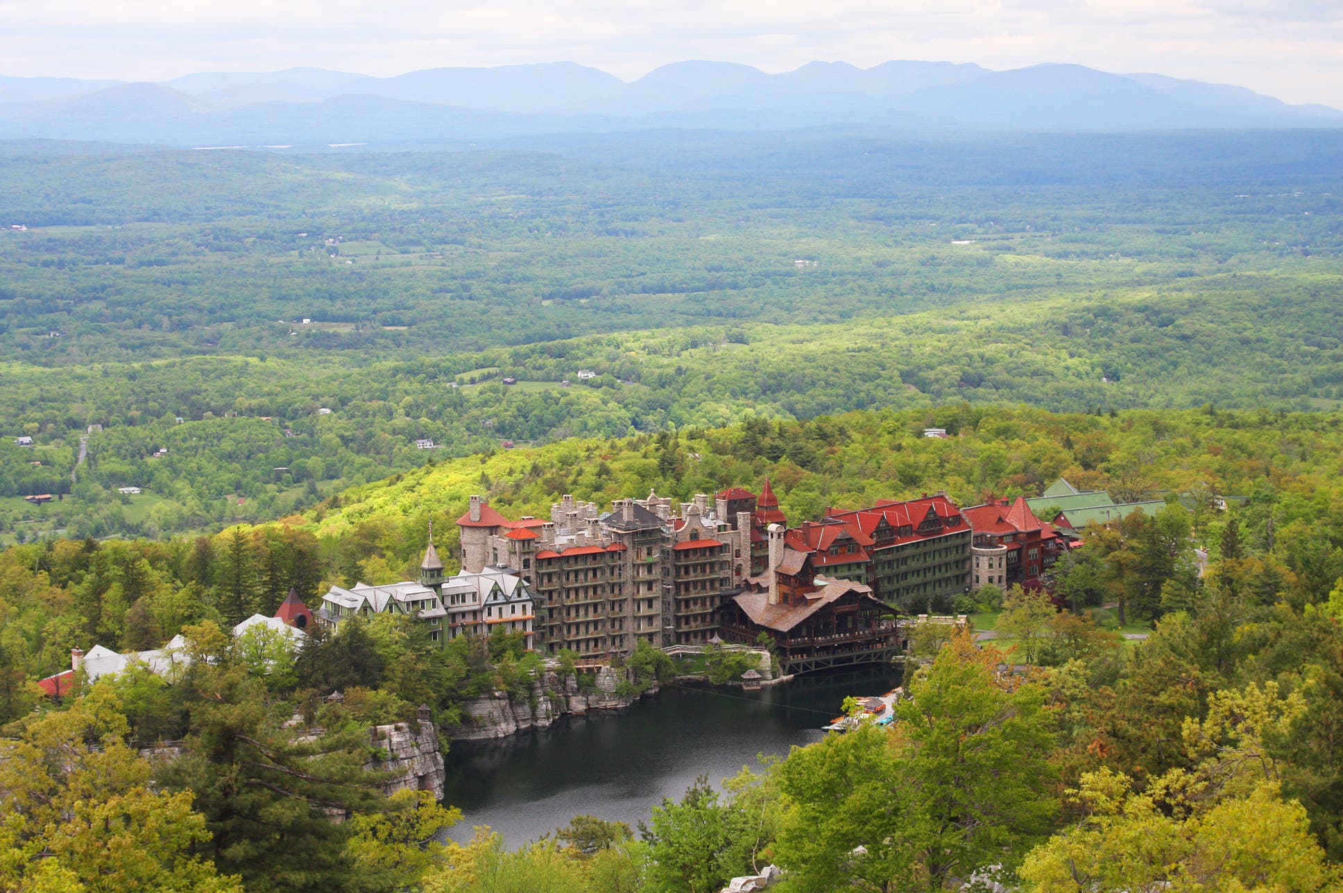 The house and Gunks from summit None