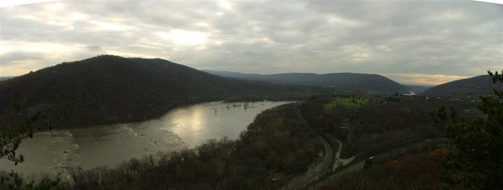 The Potomac River flows through Harpers Ferry National Historical Park None