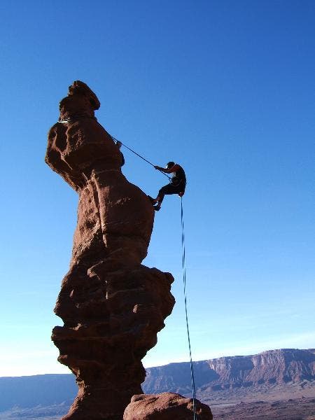 The rappel Me rapping off and walking the plank.
