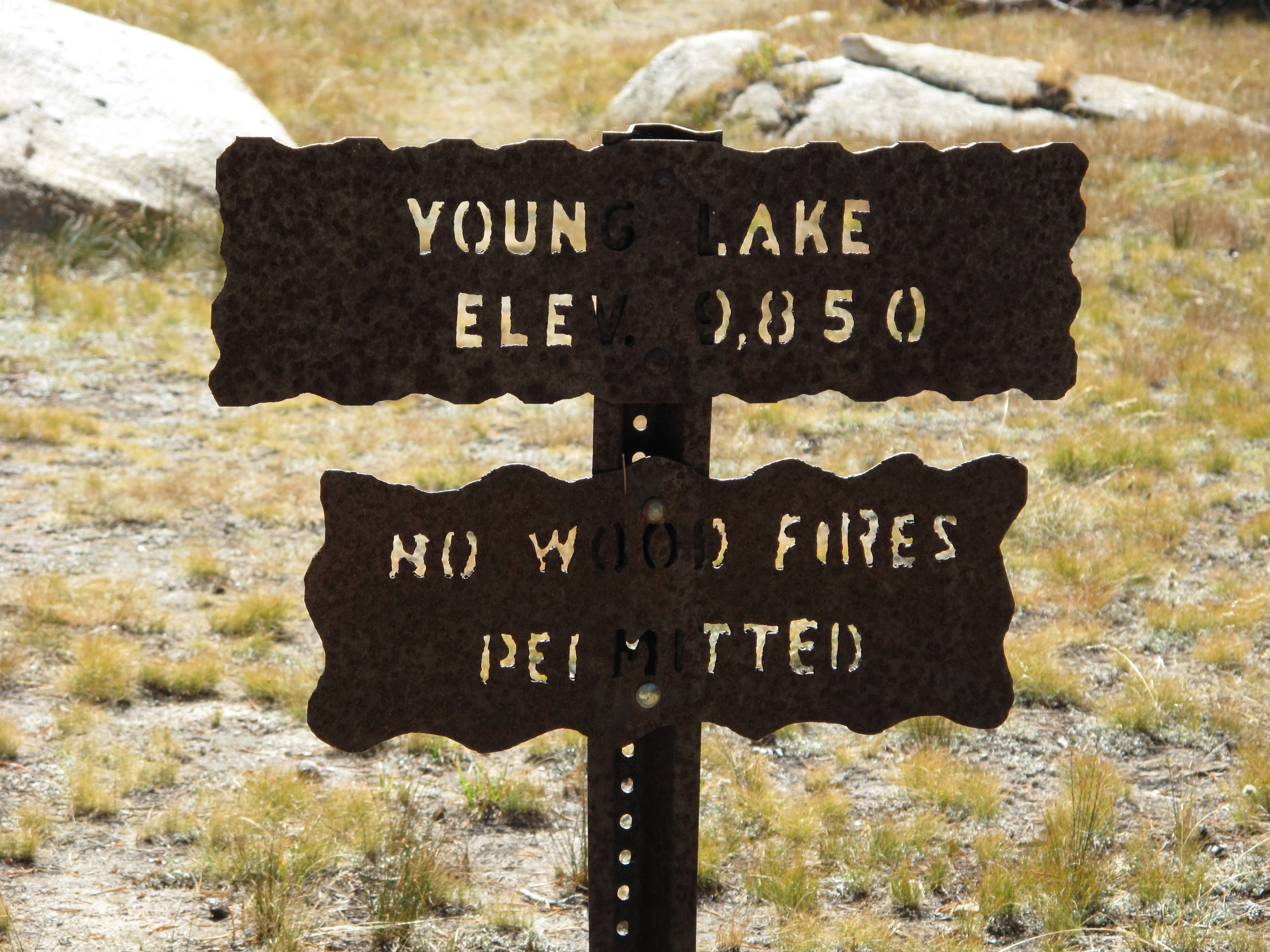 Trail Sign: Young Lakes None