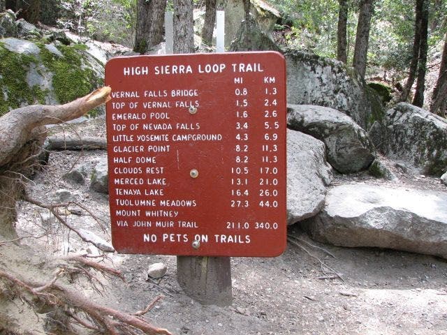 Trailmarker at Happy Isles None