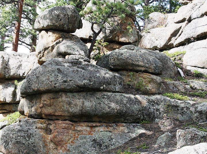 Trailside boulders None