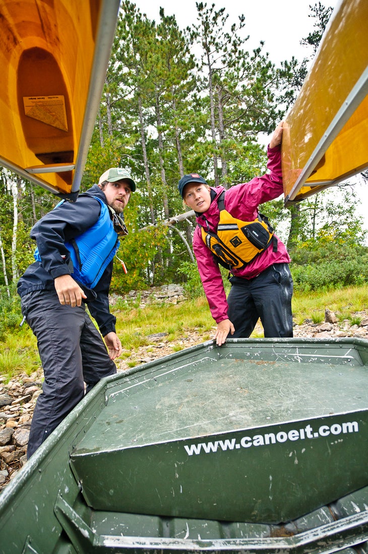 Unloading canoes at Rocky Point None